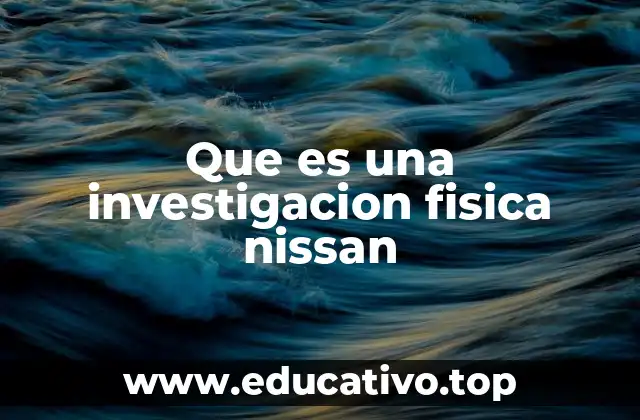 Que es una investigacion fisica nissan