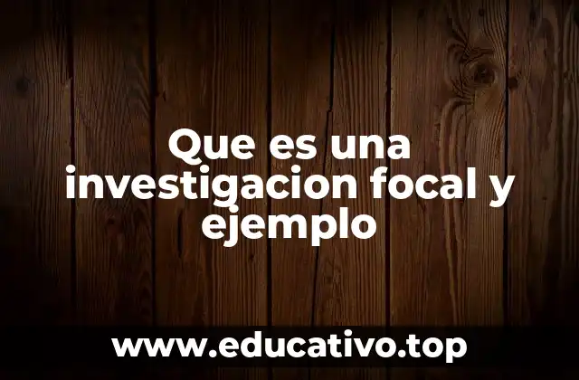 Que es una investigacion focal y ejemplo