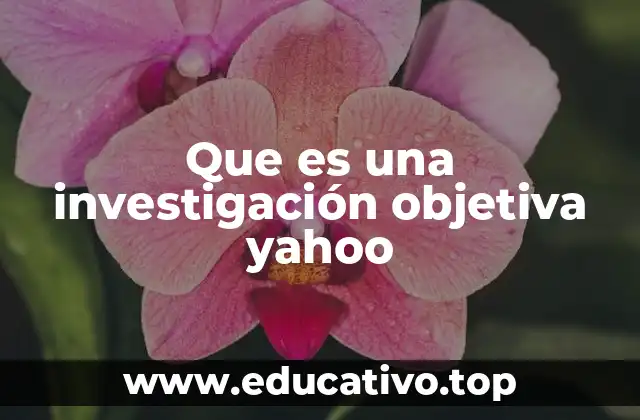 Que es una investigación objetiva yahoo