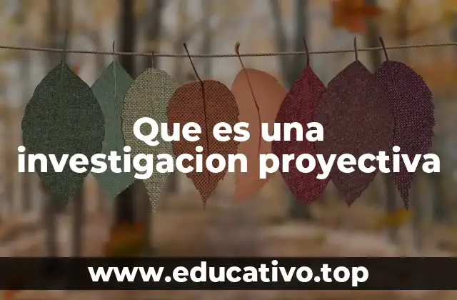 Que es una investigacion proyectiva