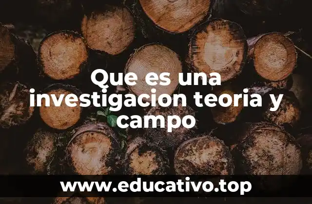 Que es una investigacion teoria y campo