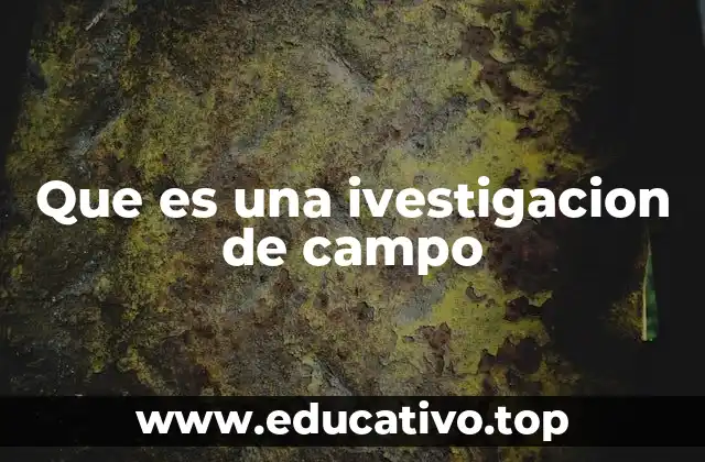 Que es una ivestigacion de campo