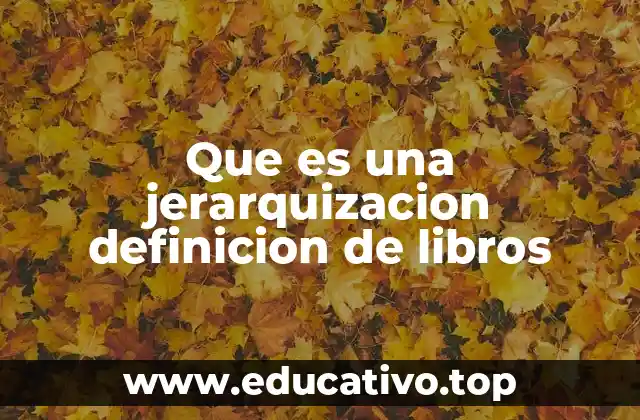 Que es una jerarquizacion definicion de libros