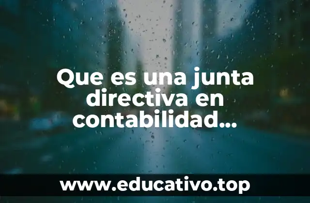 Que es una junta directiva en contabilidad gubernamental