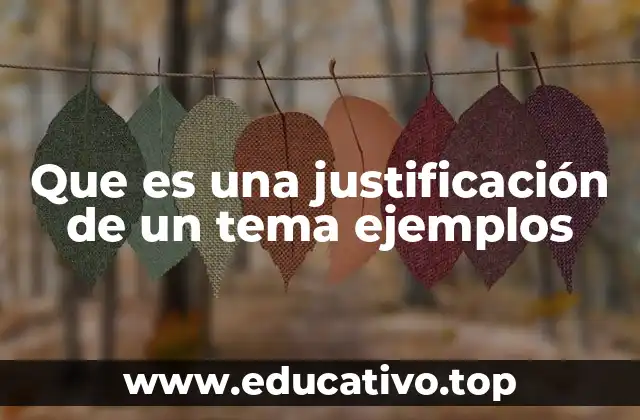 Que es una justificación de un tema ejemplos