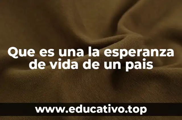 Que es una la esperanza de vida de un pais
