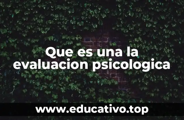 Que es una la evaluacion psicologica