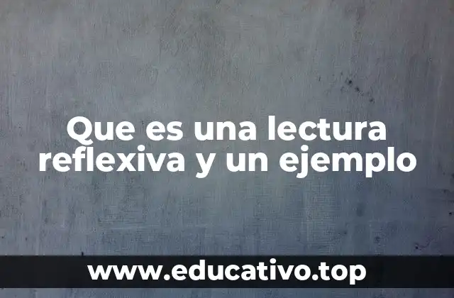 Que es una lectura reflexiva y un ejemplo
