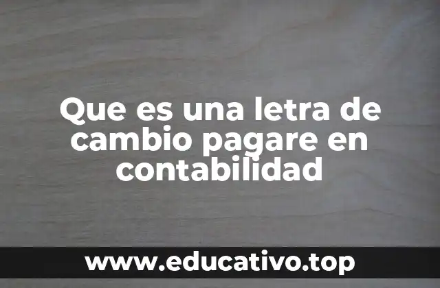 Que es una letra de cambio pagare en contabilidad