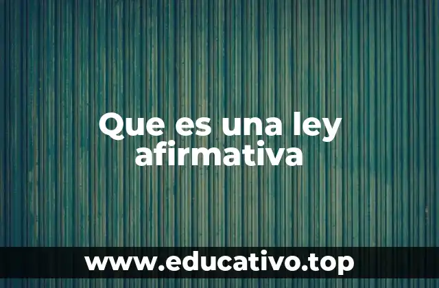 Que es una ley afirmativa