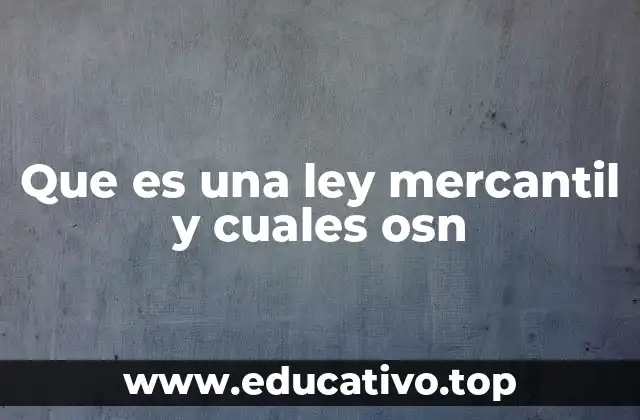 Que es una ley mercantil y cuales osn
