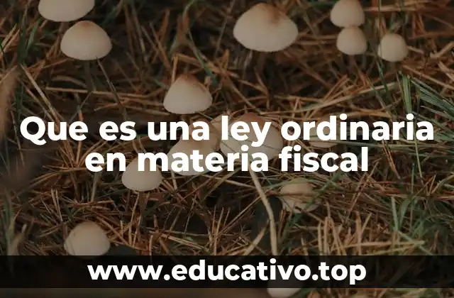 Que es una ley ordinaria en materia fiscal