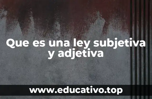 Que es una ley subjetiva y adjetiva