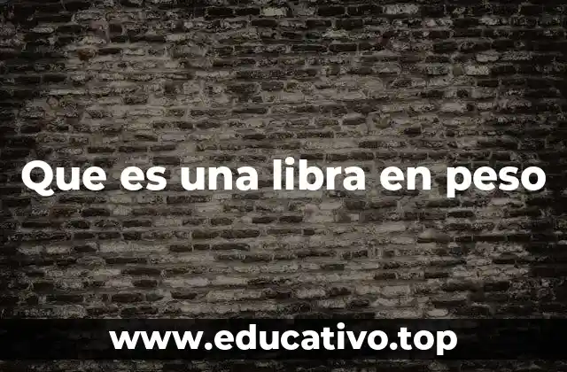Que es una libra en peso