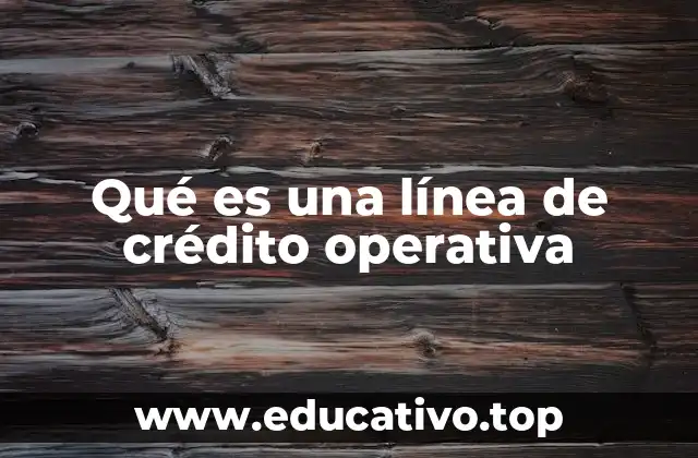 Qué es una línea de crédito operativa