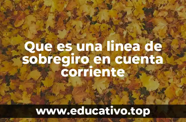 Que es una linea de sobregiro en cuenta corriente