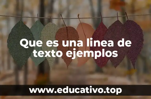 Que es una linea de texto ejemplos