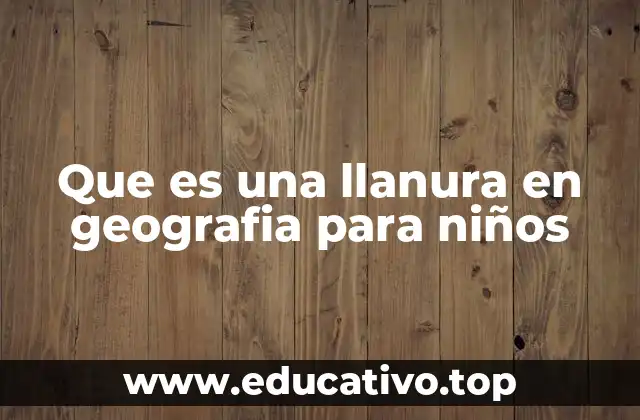 Que es una llanura en geografia para niños