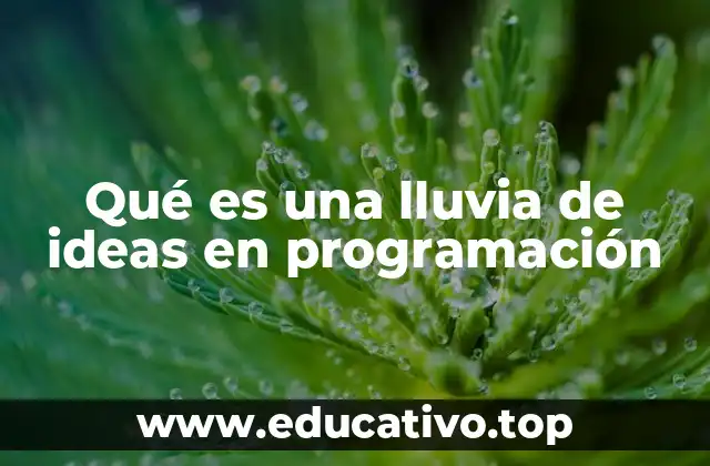 Qué es una lluvia de ideas en programación