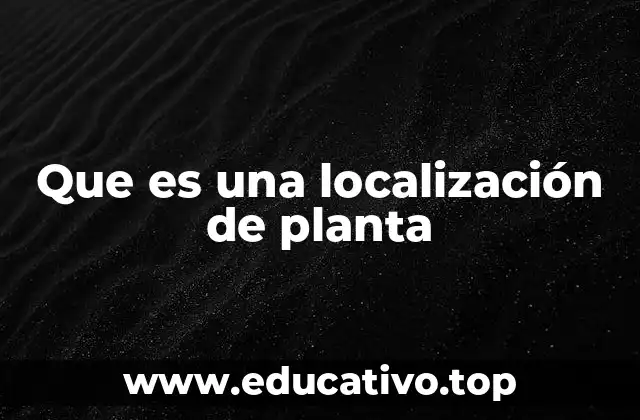 Que es una localización de planta