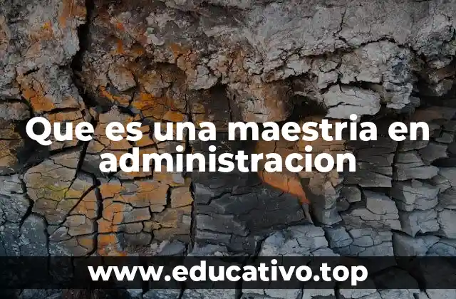 Que es una maestria en administracion