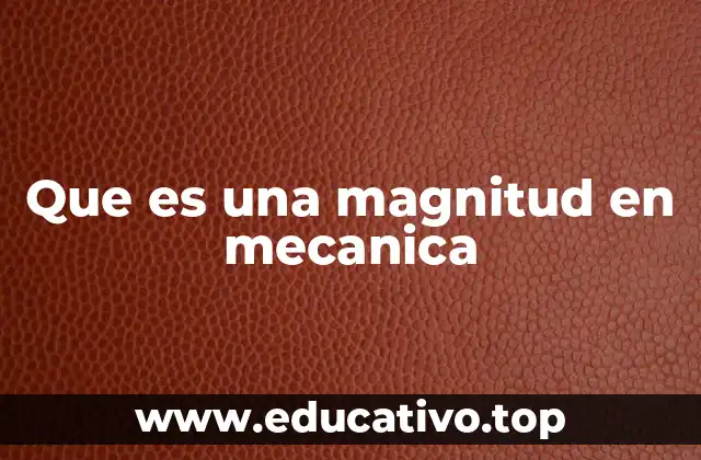 Que es una magnitud en mecanica