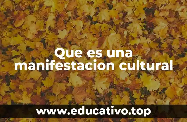 Que es una manifestacion cultural