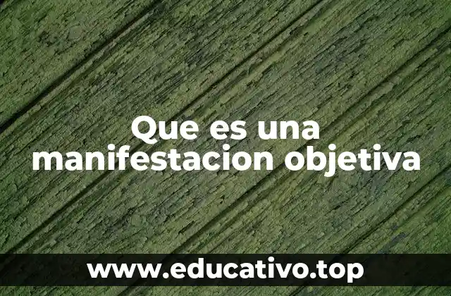 Que es una manifestacion objetiva