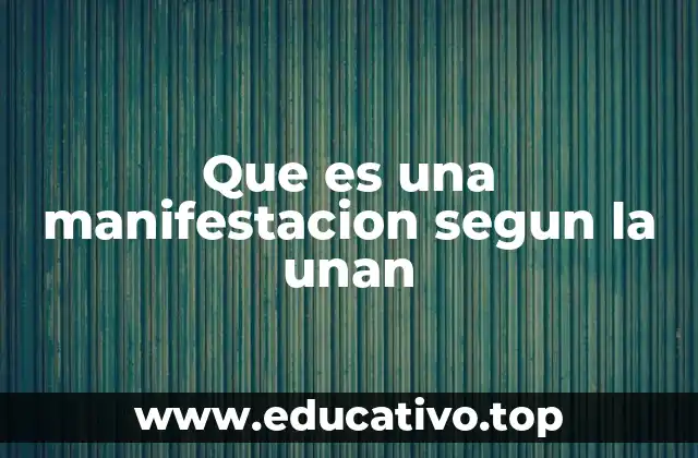Que es una manifestacion segun la unan