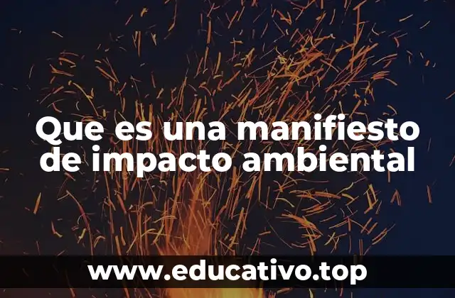 Que es una manifiesto de impacto ambiental