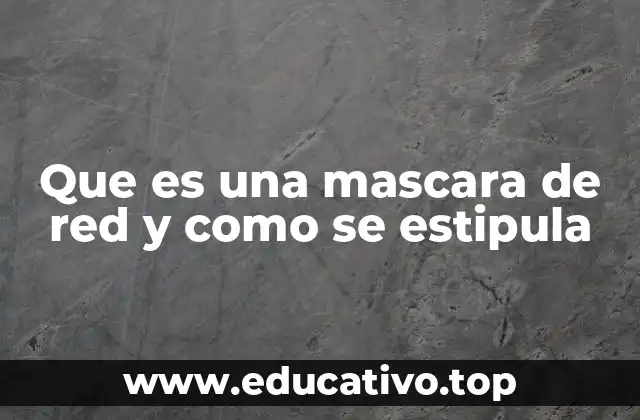 Que es una mascara de red y como se estipula