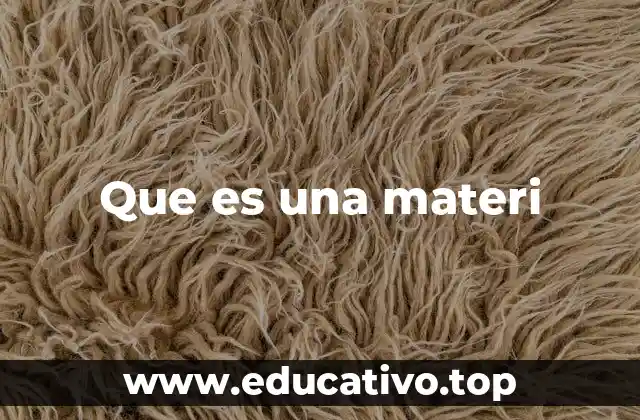 Que es una materi