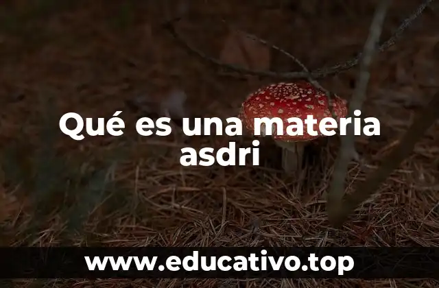 Qué es una materia asdri