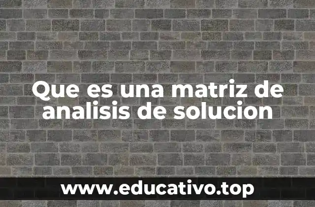 Que es una matriz de analisis de solucion