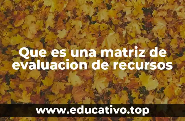 Que es una matriz de evaluacion de recursos