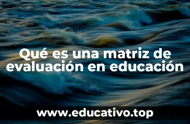 Qué es una matriz de evaluación en educación