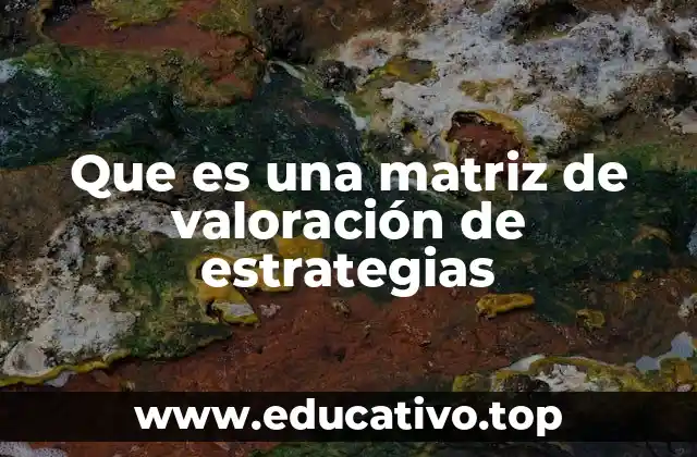 Que es una matriz de valoración de estrategias