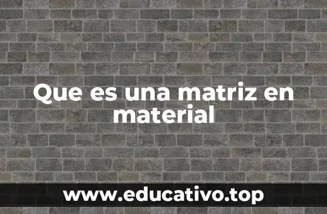 Que es una matriz en material
