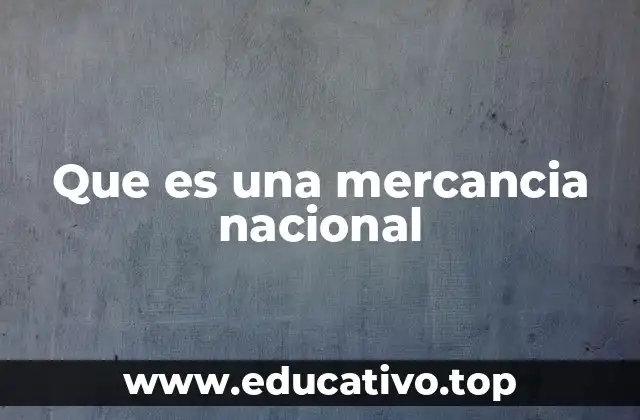Que es una mercancia nacional