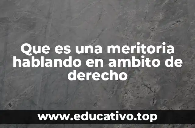 Que es una meritoria hablando en ambito de derecho