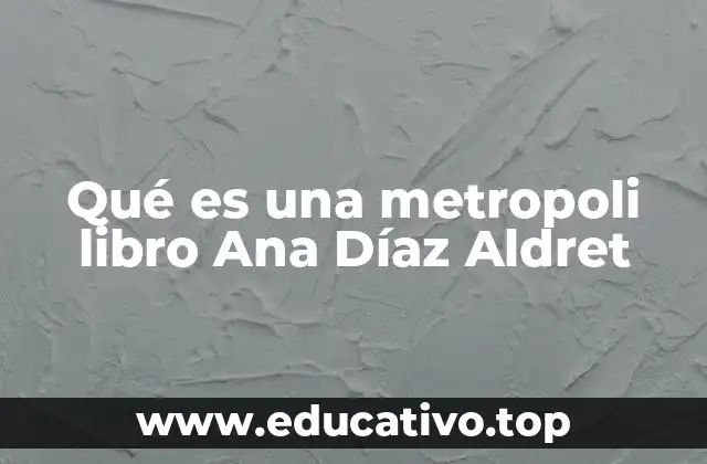 Qué es una metropoli libro Ana Díaz Aldret