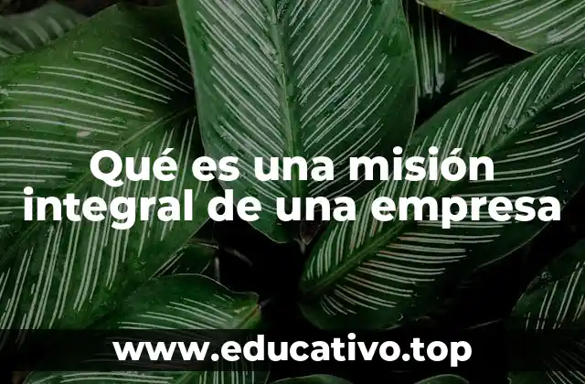 Qué es una misión integral de una empresa