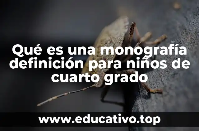 Qué es una monografía definición para niños de cuarto grado