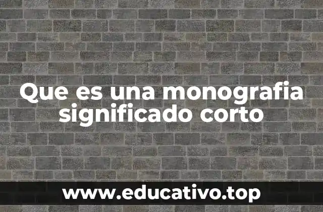 Que es una monografia significado corto