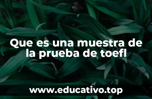 Que es una muestra de la prueba de toefl