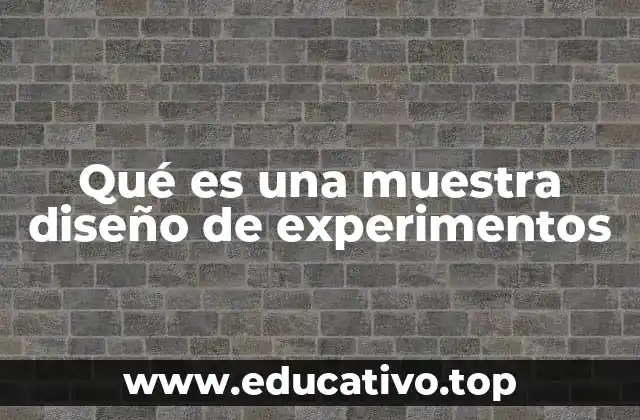Qué es una muestra diseño de experimentos