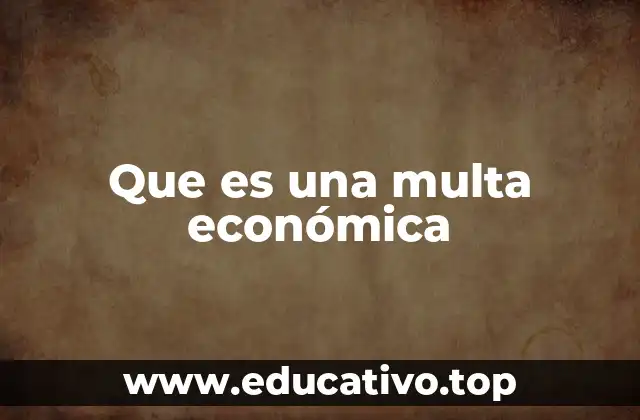 Que es una multa económica