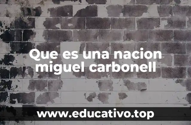 Que es una nacion miguel carbonell