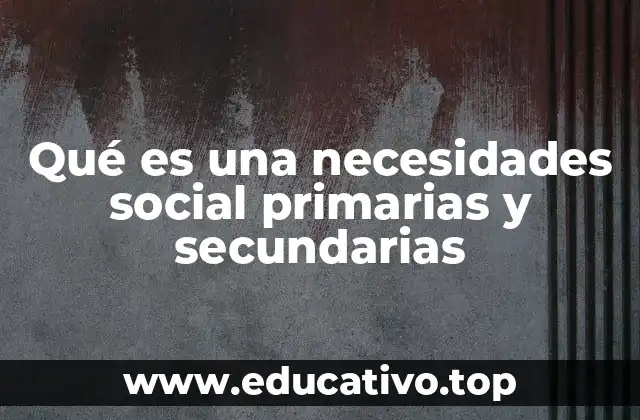 Qué es una necesidades social primarias y secundarias