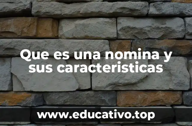 Que es una nomina y sus caracteristicas